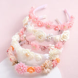 Artificial Flower Hairbands for Girls Trendy Pearl Cute