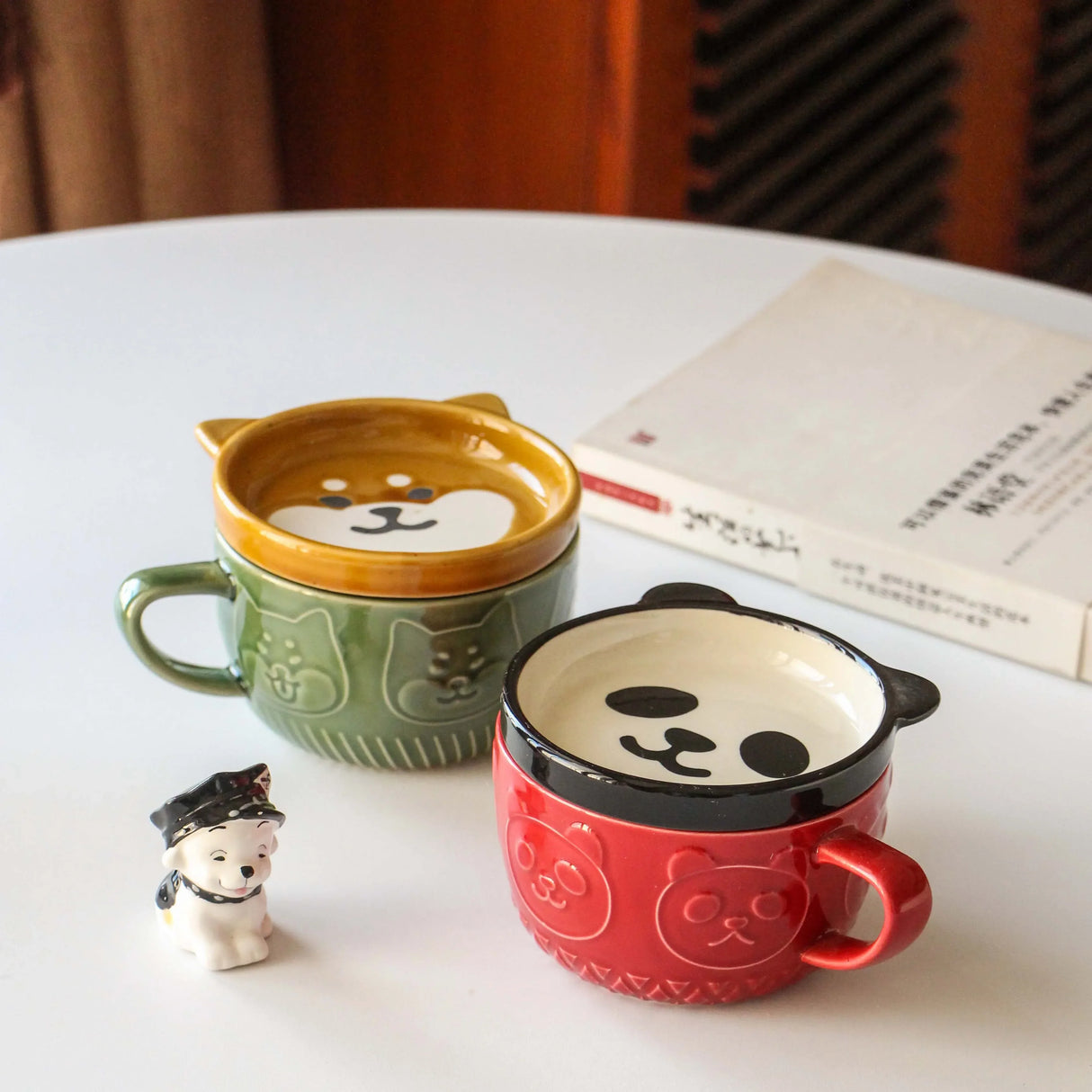 250ML Japanese Shiba Inu Ceramic Coffee Cup Saucer