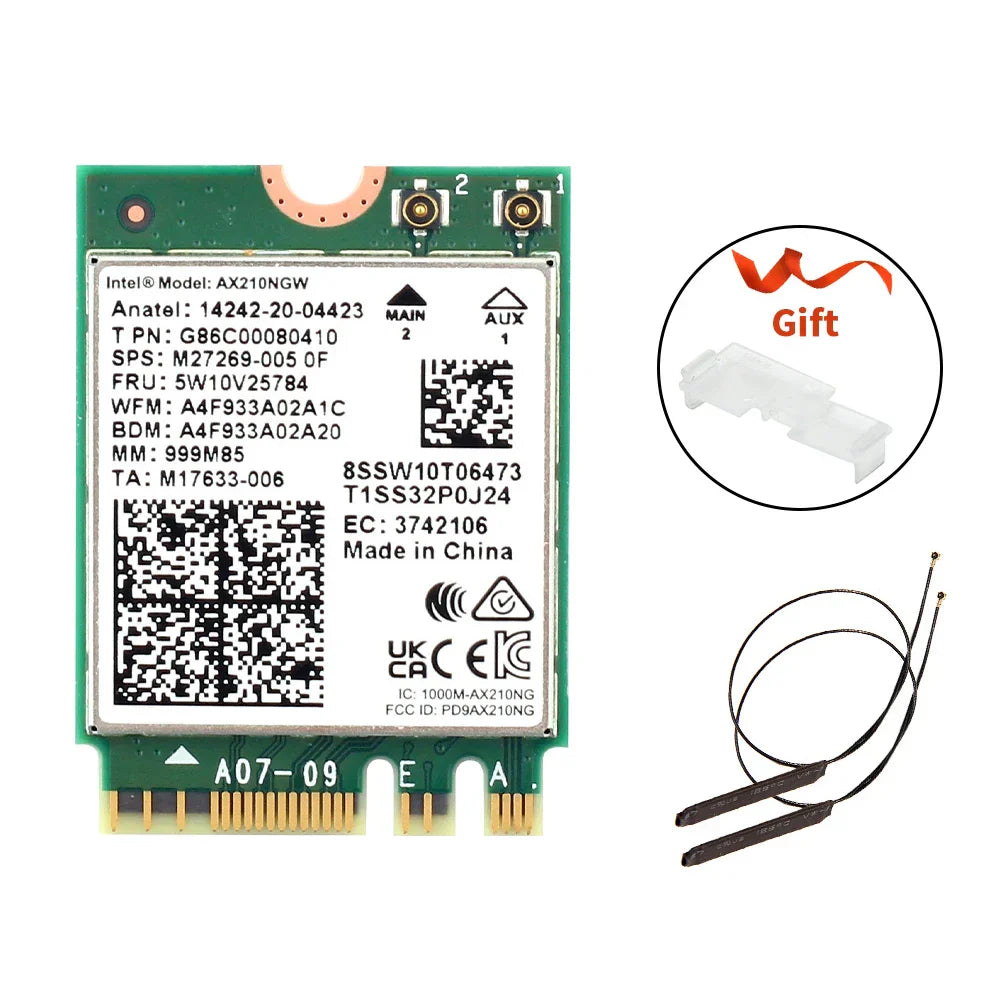 5374Mbps Intel AX210 Wifi 6E M.2 NGFF Wireless