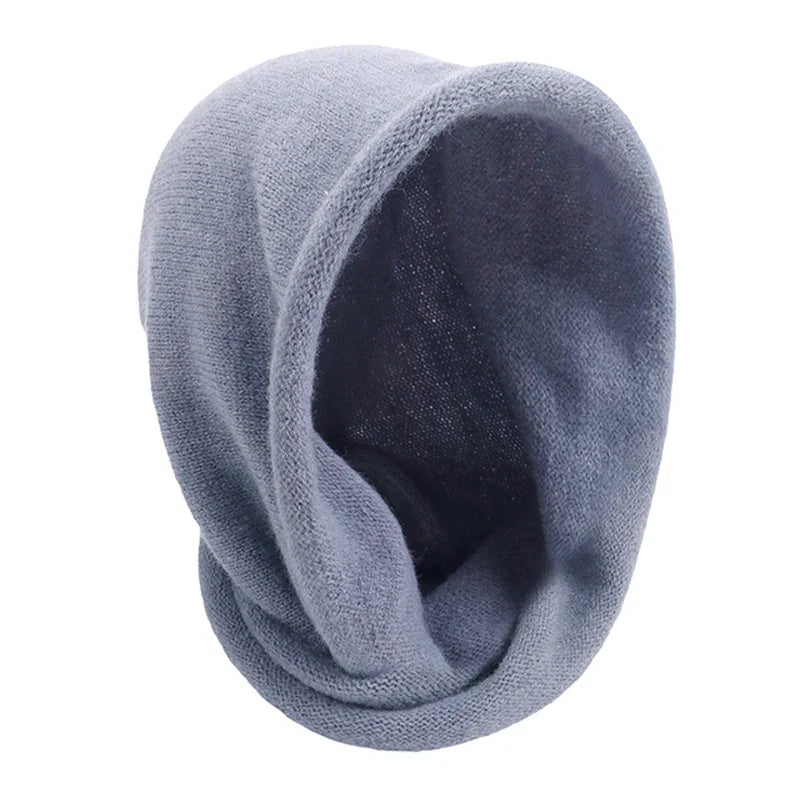 Women Knitted Scarf Hood Hat Neck Collar Cap