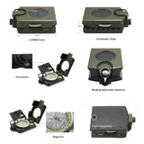 Camping Geological Survival Compass Military Sighting Luminous Lensatic