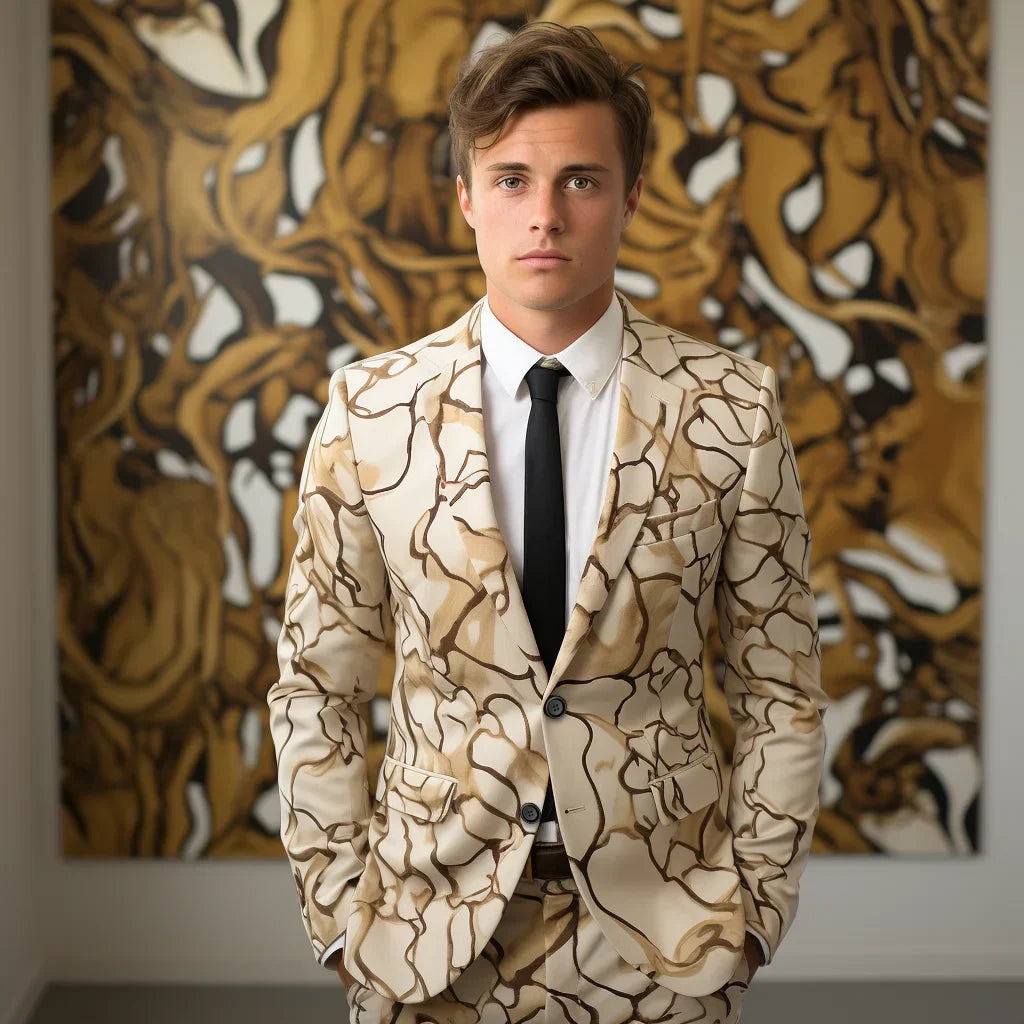 2024 Leopard Print Men's Trouser Suit Men's 3d