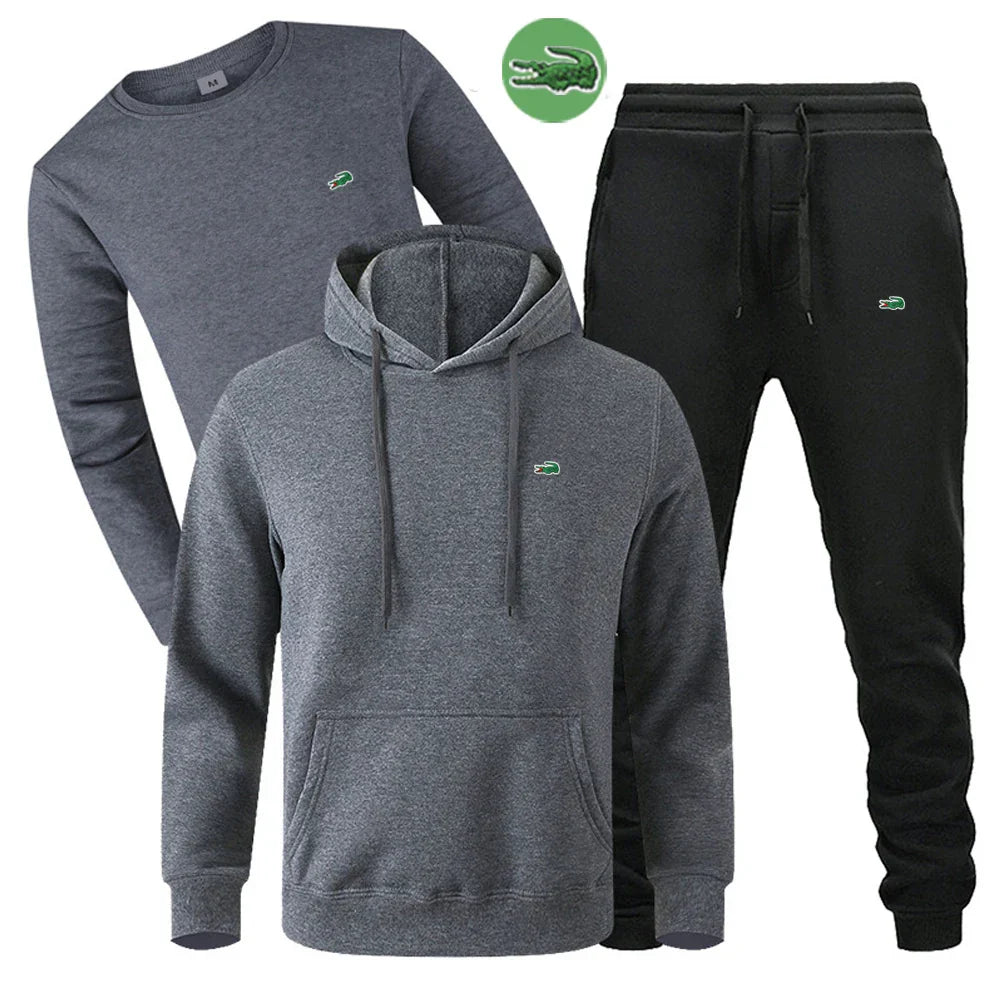 High quality embroidered hooded sweatshirt pants suit casual
