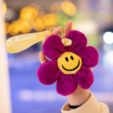 15cm Smiling Sunflower Plush Pendant Colorful Plant Flower