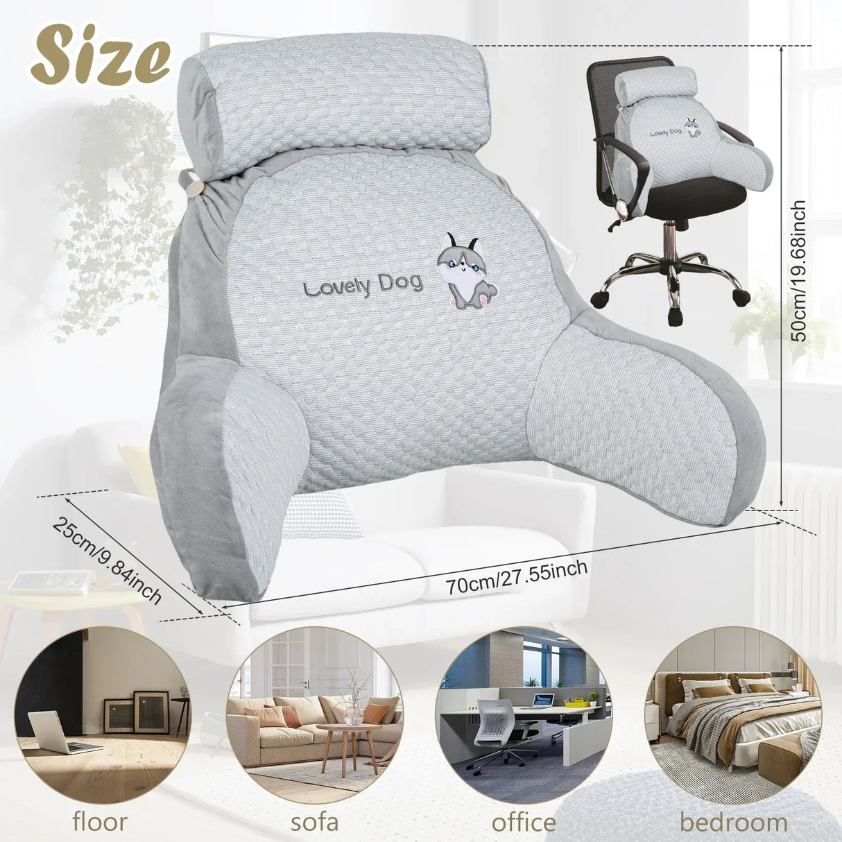 All Season Reading Pillow Comfortable Soft Detachable Lumbar