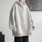 Turtleneck Hoodie Zipper Pullovers Streetwear Hip Hop Hooded
