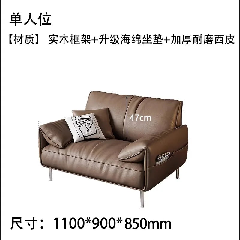 Minimalist Office Sofa Italian Leatherette Booth Seating Business