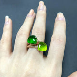 2PcsSet Pomellato Ring Stacked Mix Color Crystal Ring
