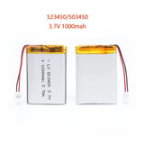 523450/503450 1000mAh 3.7V Polymer Lithium Rechargeable Battery Li-ion