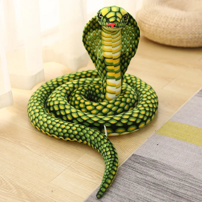 80/170/240cm Simulated Colorful Cobra Plush Toy Stuffed Animals