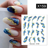 Purple Marble Nails Stickers Smoke Design Manicure Decals