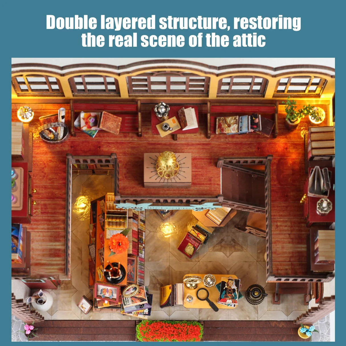 DIY book corner kit with led light 3D