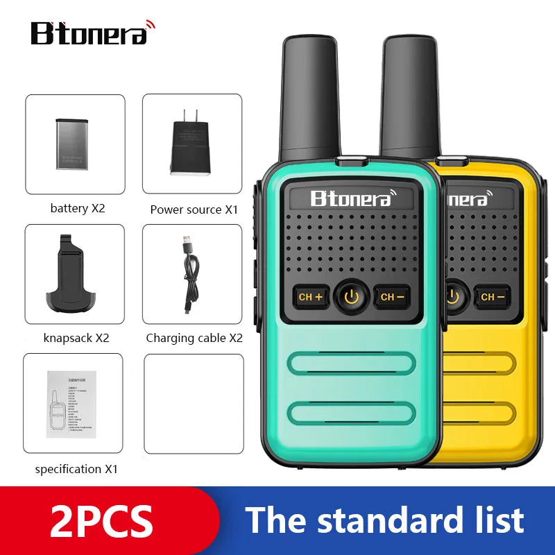 Btoera 2 Pcs Mini Walkie Talkie PMR 446