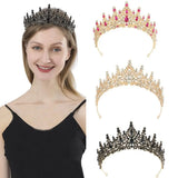 Vintage Queen Crown Durable Gorgeous Baroque Crystal Headbands