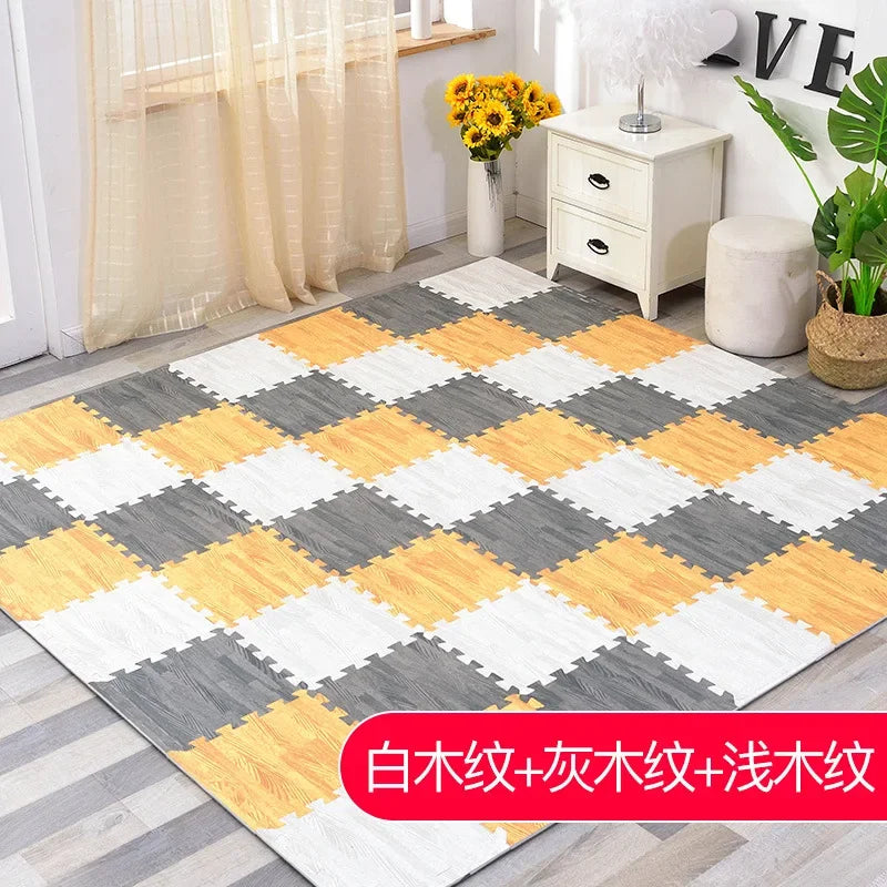 Wooden Interlocking Exercise Tiles Crawling Carpet And Rug