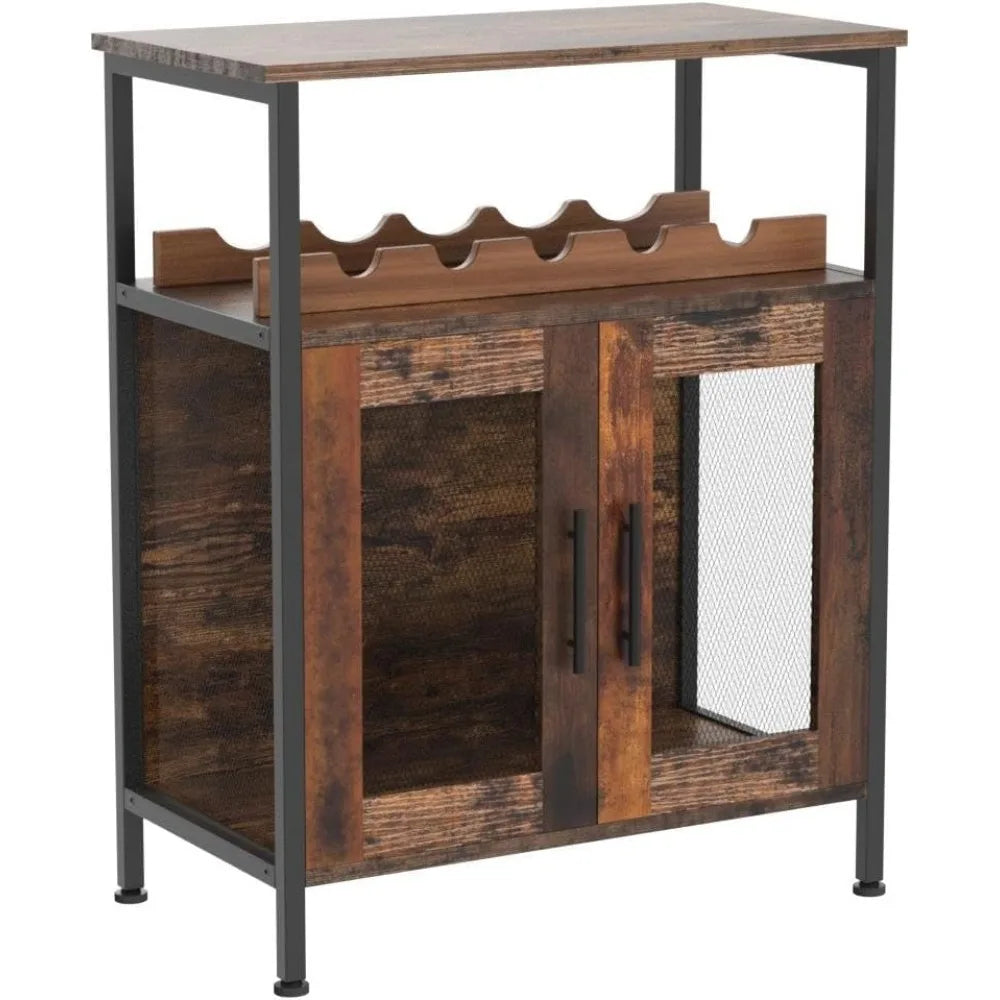 Wine Bar Rack Cabinet with Detachable Wine Rack