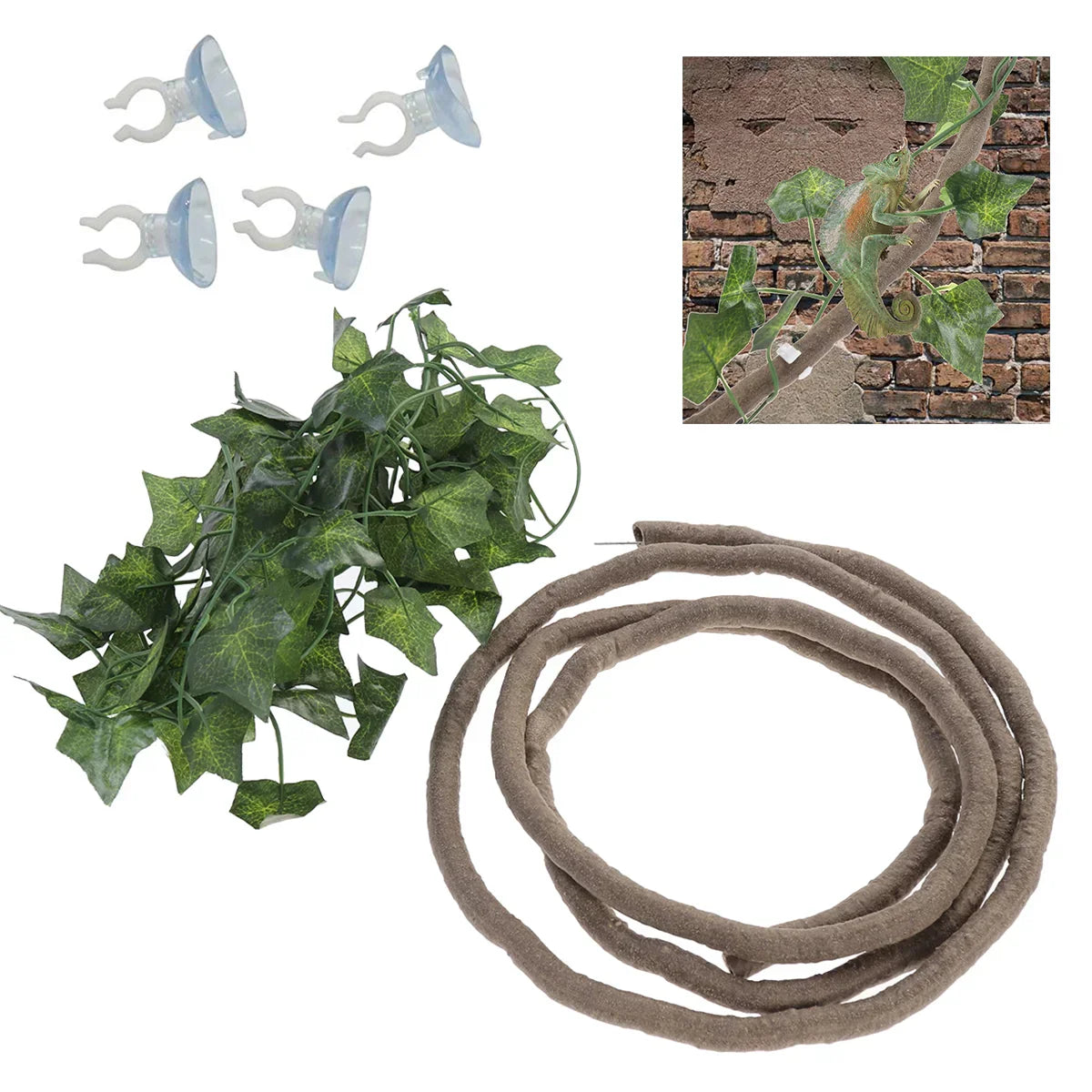 Jungle Vines Artificial Ivy Leaf Pet Habitat Decor
