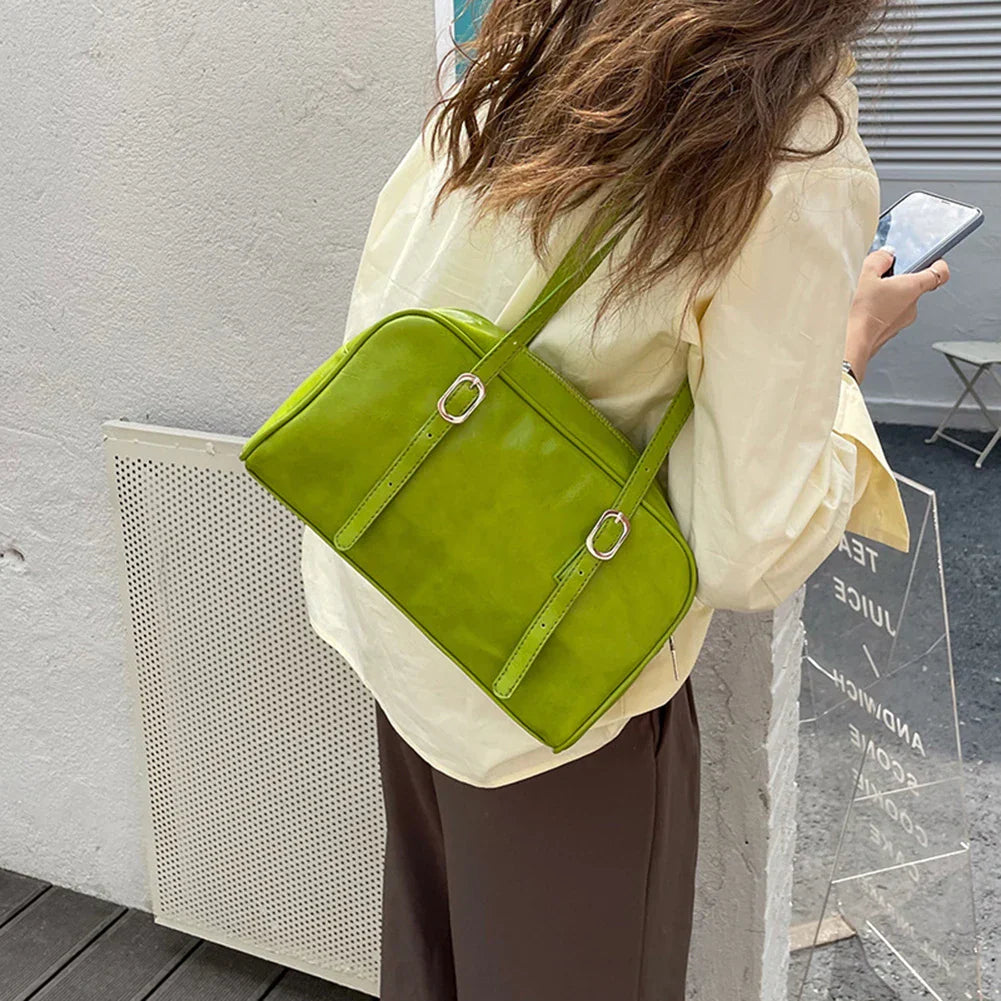 Vintage PU Leather Women Tote Handbag High Quality