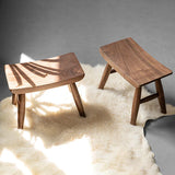 Rural wooden stool Walnut square stool American meals