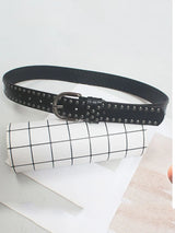 DEAT Fashion Women‘s Waistband Spicy Girl Retro Punk Style Double Row Rivet Belt Versatile Niche Spring 2024 New Tide 7AB3446