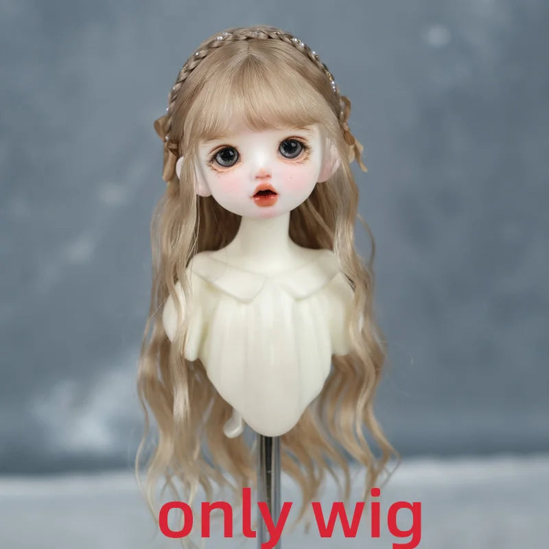 30cm Doll Wig Bangs Ponytail Curly Soft Mohair