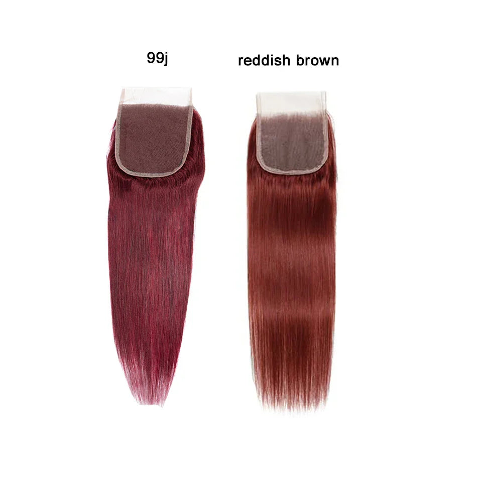 99J Straight Bundles With Closure Reddish Brown Straight