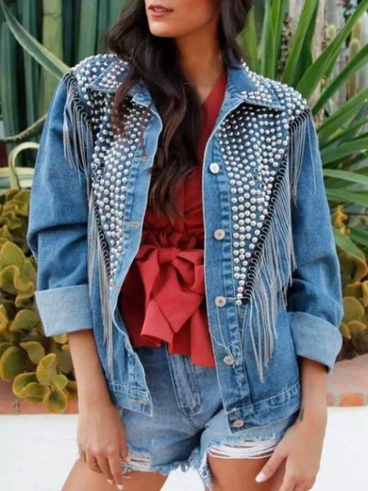 Women Streetwear Style Denim Jacket Spring Autumn Long