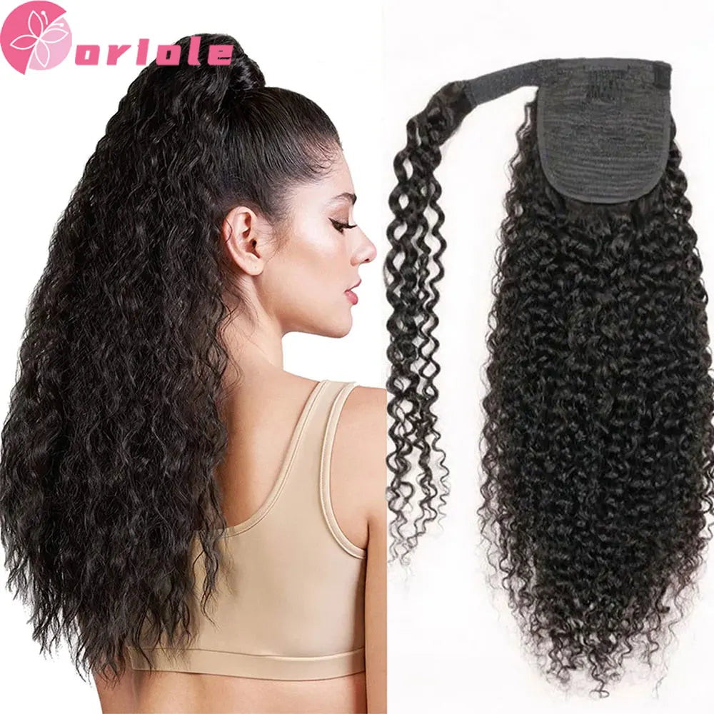 Clip in Ponytail Hair Extension Water Wave Human