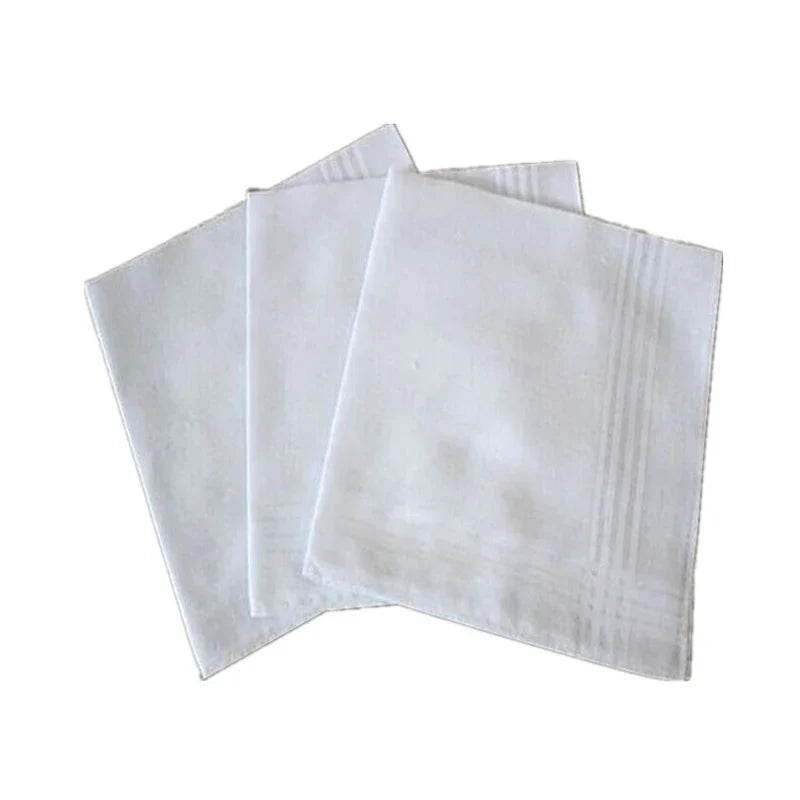 DHL200pcs Handkerchief Men Children Cotton White Patchwork Striped