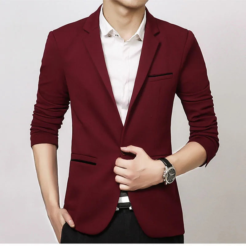 5XL-M Brand Mens Casual Blazers Spring Autumn Fashion