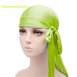 Unisex Silky Satin Durags Bandanas Turban Hat Elastic