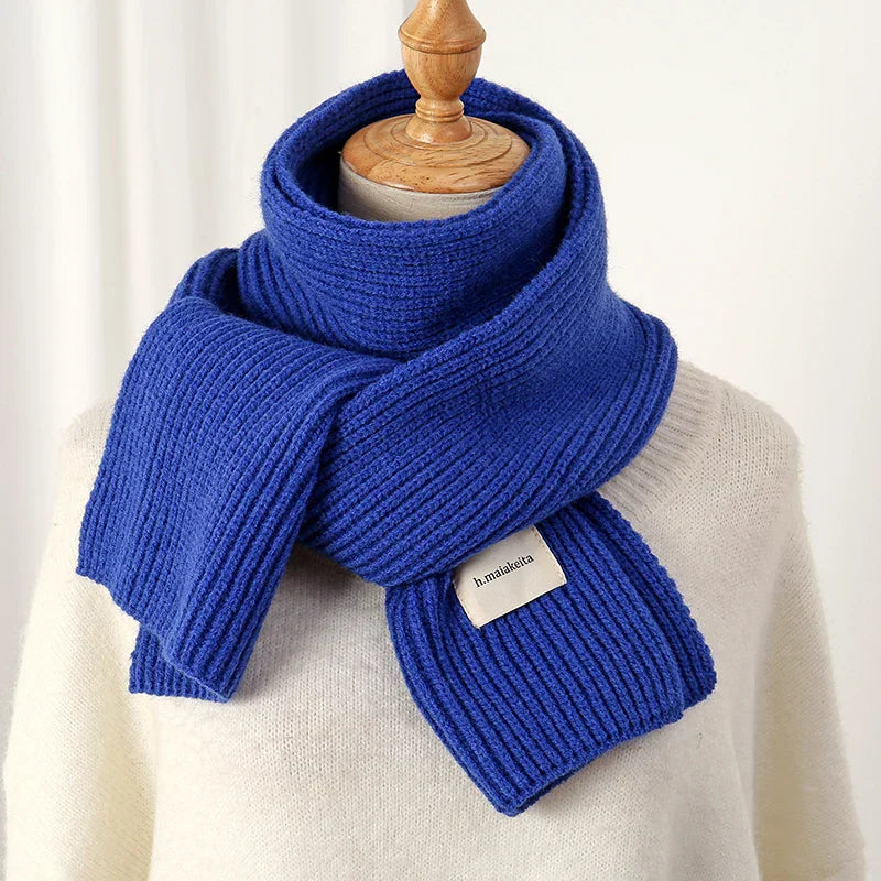 Warm Knitted Wool Soft Scarf Women Solid Korean