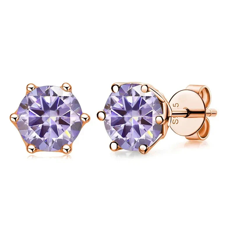GRA 0.5ct-1ct D Color Certified Moissanite Stud Earrings
