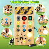 Montessori Busy Board Sensory Toys Wooden With LED