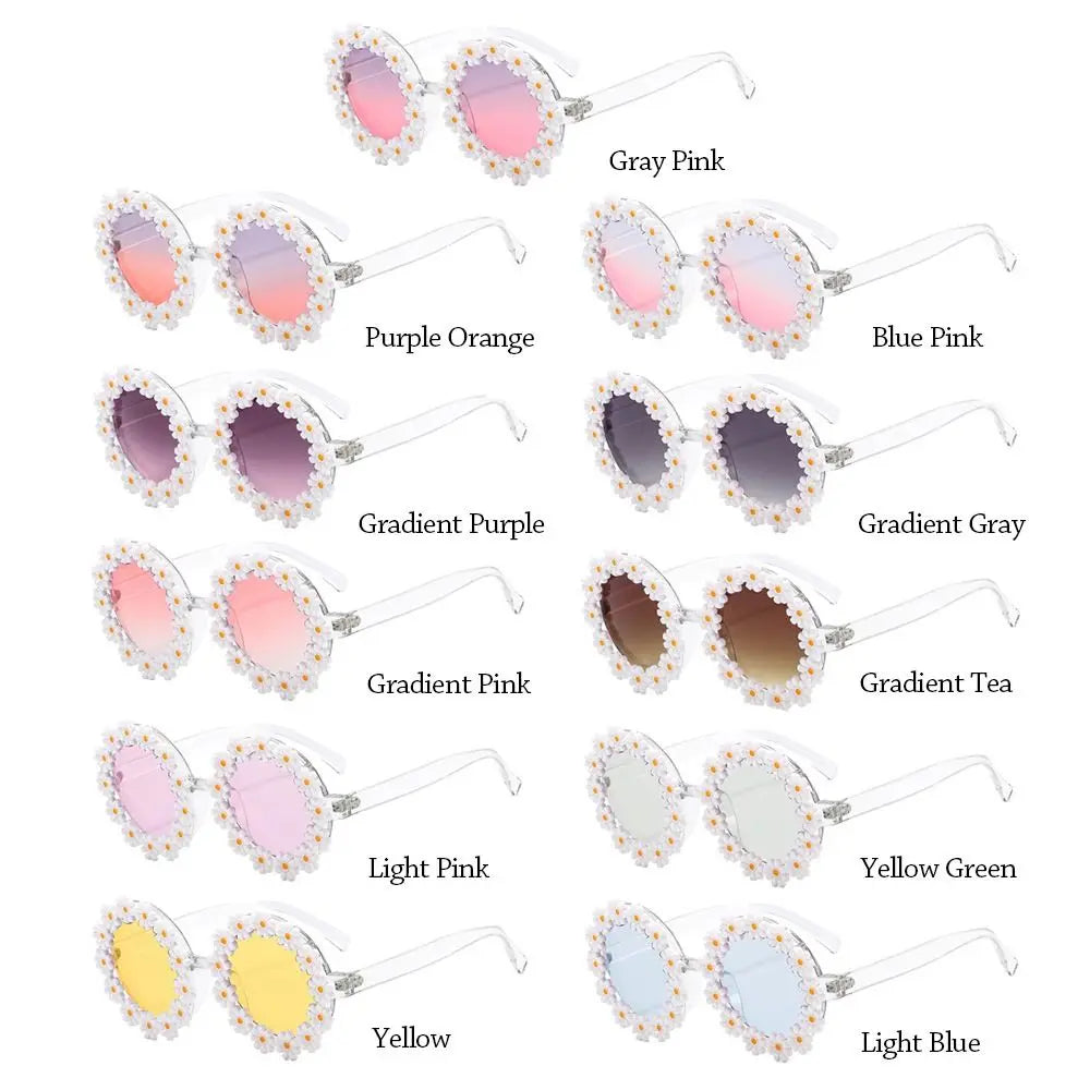 Fashion Retro Daisy Sunglasses for Women Round Flower