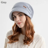 Fleece Lined Knitted Hat Casual Thickened Short Brim