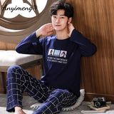 Big Size Autumn New Mens Casual Pajamas Set