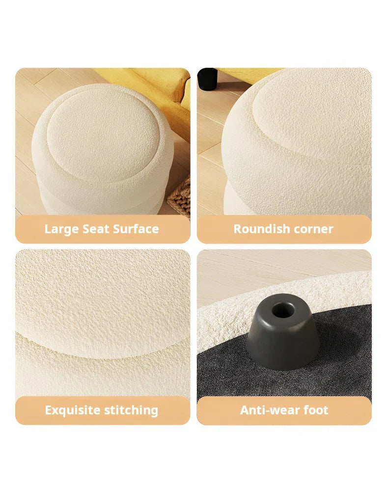 Living room Lamb wool low stool home shoe