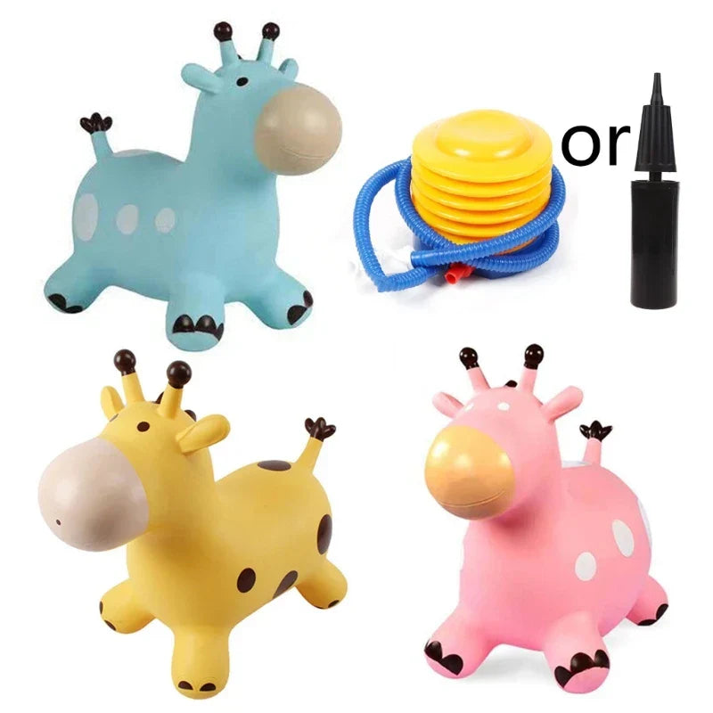 Inpany Bouncy Giraffe Hopper Inflatable Jumping Giraffe Bouncing