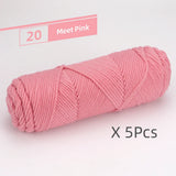5 Pcs Cotton Select Yarn 17.63oz/500g, Light Worsted
