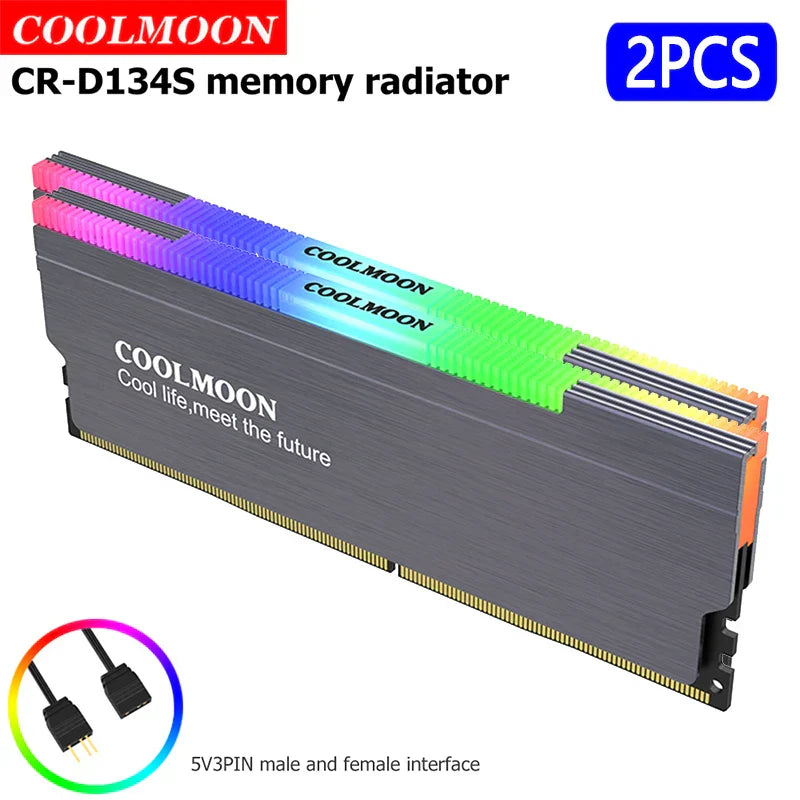 COOLMOON CR-D134S RAM Heat Spreader 5V 3PIN Male/Female