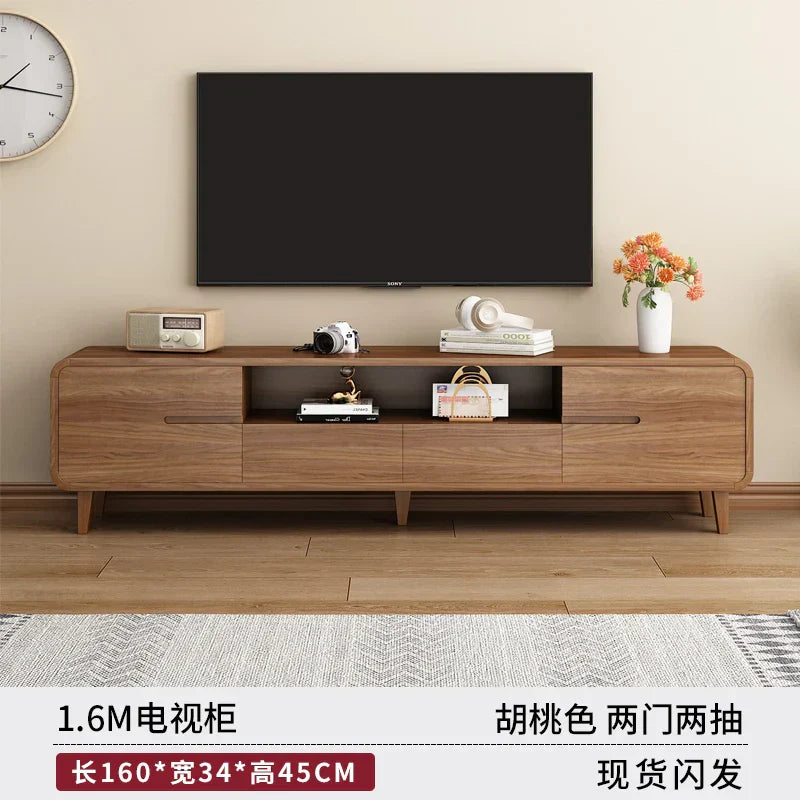 Light Wood Tv Stand Cabinet Storage Drawers Modern