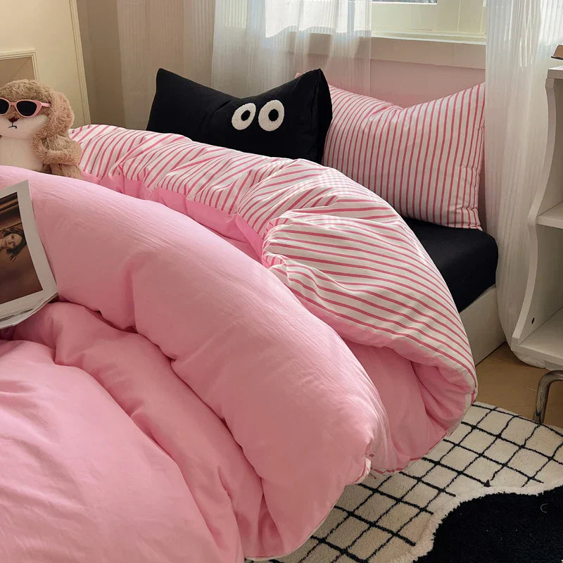 Nordic Sling Bed 150 Bedding Sets Stripes Duvet