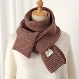 Warm Knitted Wool Soft Scarf Women Solid Korean