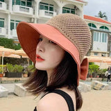 Outdoor Foldable Wide Brim Floppy Girls Straw Hat