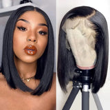 Brazilian Short Bob Wigs Bone Straight Wig 13x4