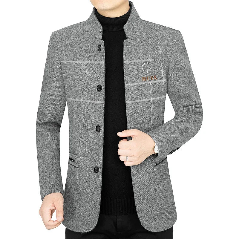 New Men Casual Woolen Blazers Jackets Business Suits