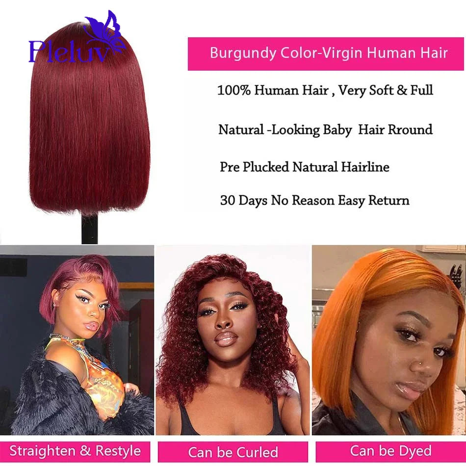 99J Bob Wigs Lace Front Human Hair Wigs