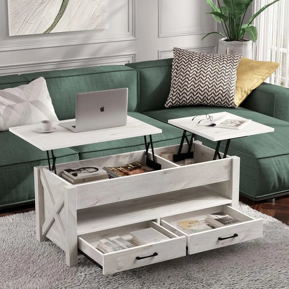 Gray Coffe Table Retro Center Table With Wooden