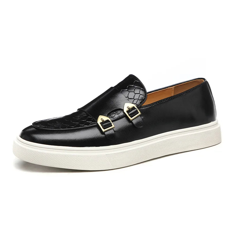 Men's Casual Shoes Fashion Snakeskin Grain Leather Men